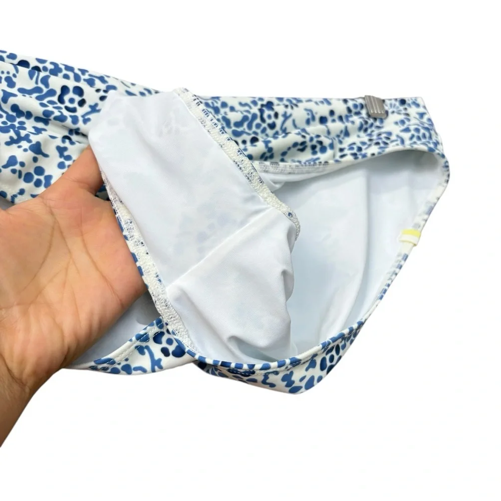 Summersalt Floral White Blue High Waisted Swim‎ Bottoms Size 8